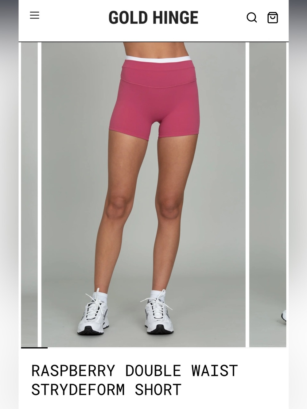 Gold Hinge Raspberry Double Waist Strydeform Short